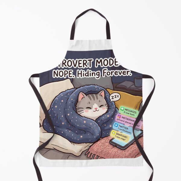Item preview, Introvert Mode On Cute Cozy Cat Meme Sticker designed and sold by Biwbiwty.
