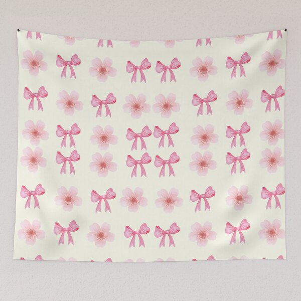 Item preview, Coquette Pink Bow and Floral Seamless Pattern designed and sold by ShaderShirts.