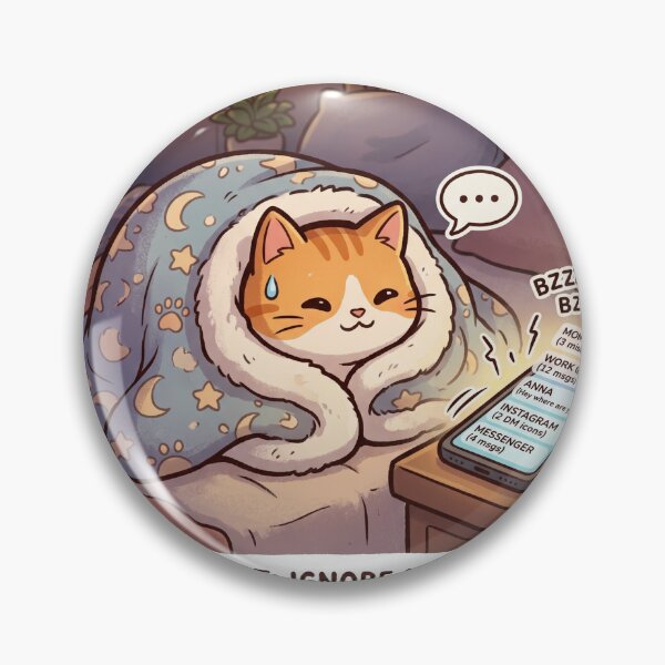 Item preview, Introvert Cat Ignore Mode Funny Cozy Sticker designed and sold by Biwbiwty.