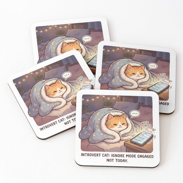 Item preview, Introvert Cat Ignore Mode Funny Cozy Sticker designed and sold by Biwbiwty.