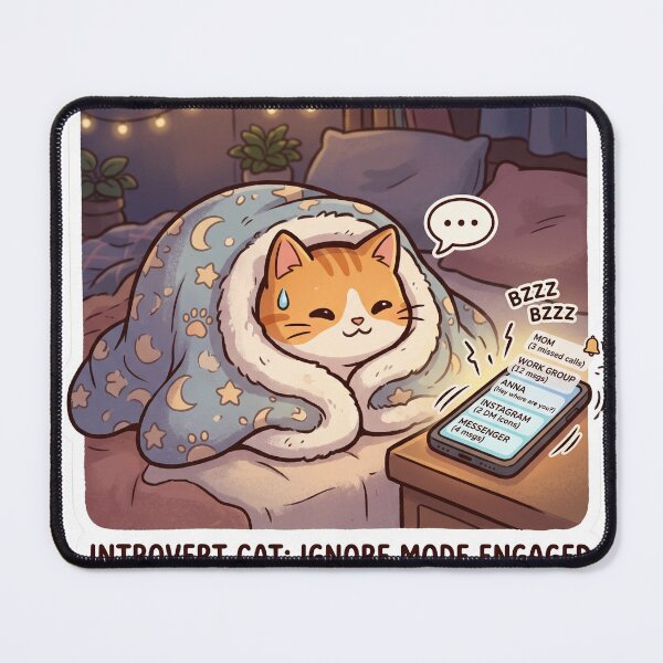 Item preview, Introvert Cat Ignore Mode Funny Cozy Sticker designed and sold by Biwbiwty.