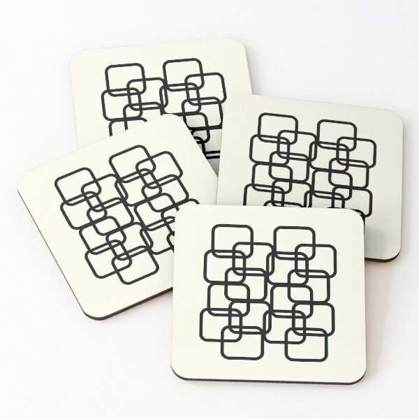 Item preview, Minimalist Interlocking Geometric Squares Black and Cream designed and sold by EH World | Store.
