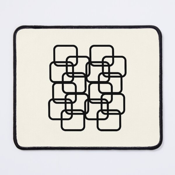 Item preview, Minimalist Interlocking Geometric Squares Black and Cream designed and sold by Eswa World | Store.
