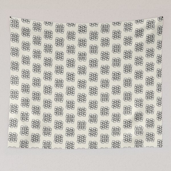 Item preview, Minimalist Interlocking Geometric Squares Black and Cream designed and sold by Eswa World | Store.