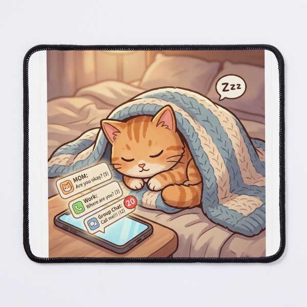 Item preview, Sleepy Cozy Cat Cute Relaxing Aesthetic Sticker designed and sold by Biwbiwty.