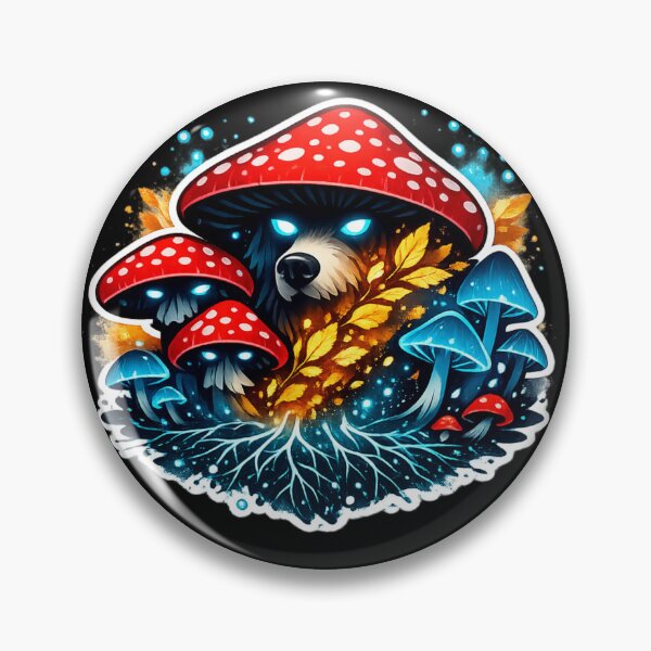 Item preview, Mythical Bear Mushroom Spirit Bioluminescent Forest Art designed and sold by tineldesign.