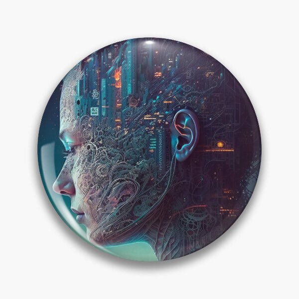 Item preview, Cybernetic Woman in Neon City designed and sold by StudioDina.