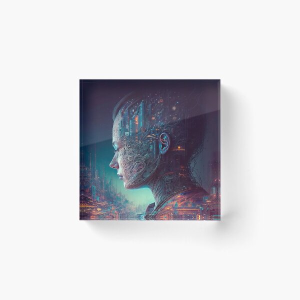 Item preview, Cybernetic Woman in Neon City designed and sold by StudioDina.