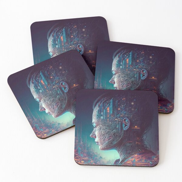 Item preview, Cybernetic Woman in Neon City designed and sold by StudioDina.