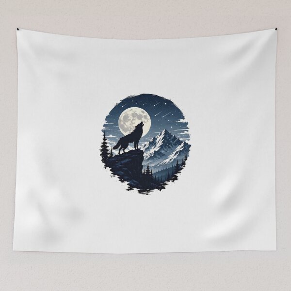Item preview, Wolf Moon Wilderness Night Art designed and sold by Amr Siam.