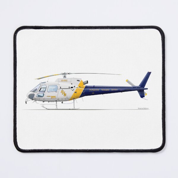 Item preview, EUROCOPTER AS350 BA VH-PHU PHC 2007 designed and sold by Grubby Fingers Aircraft Illustration.