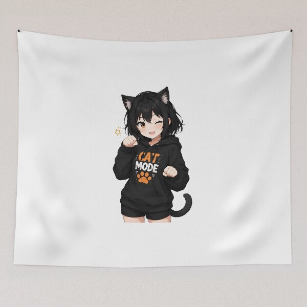 Item preview, Cat Mode Kawaii Anime Girl designed and sold by Amr Siam.
