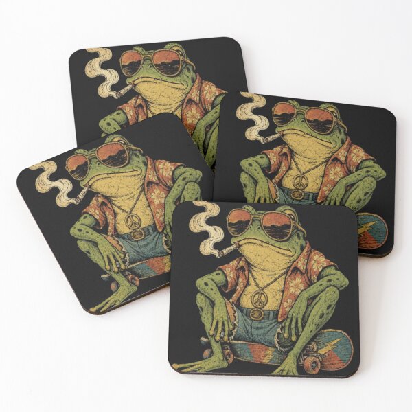Item preview, Retro Skater Frog with Sunglasses - Cool Vintage Hippie Aesthetic designed and sold by ElkasDesign.