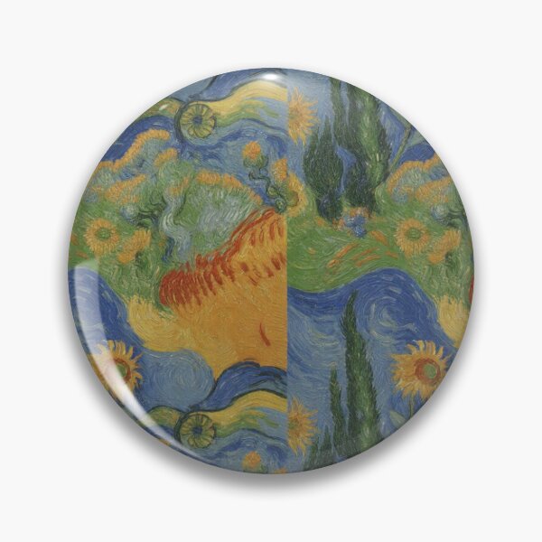 Item preview, Van Gogh Inspired Sunflower Swirl Pattern | Vibrant Post-Impressionist Seamless Repeat designed and sold by Midnight Veil Designs.