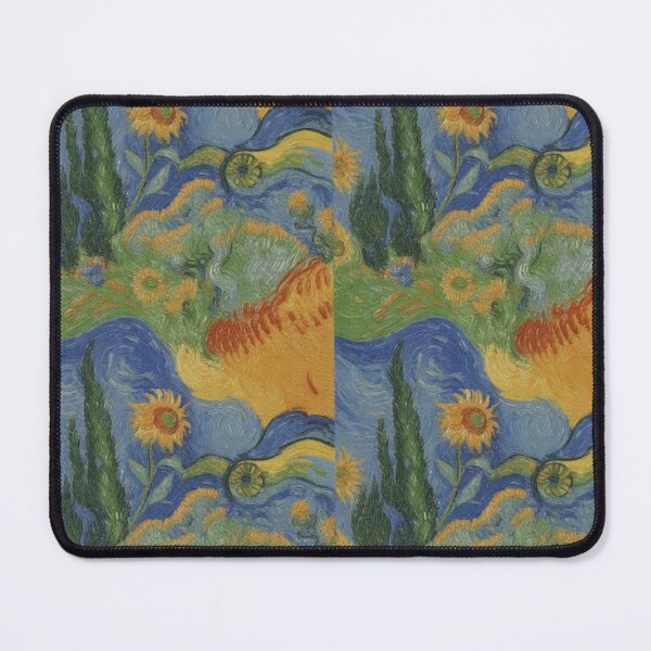 Item preview, Van Gogh Inspired Sunflower Swirl Pattern | Vibrant Post-Impressionist Seamless Repeat designed and sold by Midnight Veil Designs.