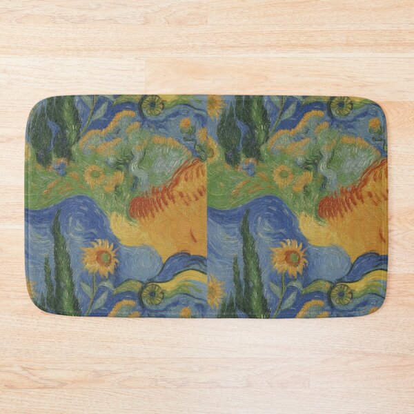 Item preview, Van Gogh Inspired Sunflower Swirl Pattern | Vibrant Post-Impressionist Seamless Repeat designed and sold by Midnight Veil Designs.
