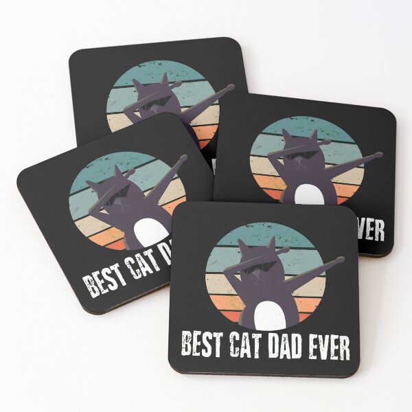 Item preview, BEST CAT DAD EVER Dabbing Cat Retro Sunset designed and sold by StranHabesre51.