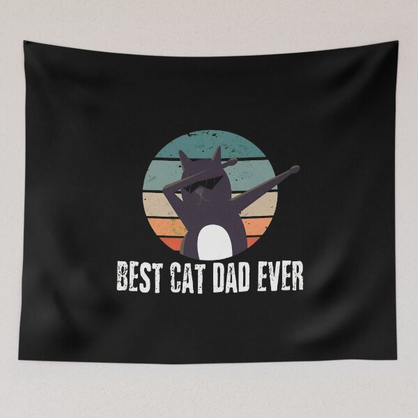 Item preview, BEST CAT DAD EVER Dabbing Cat Retro Sunset designed and sold by StranHabesre51.