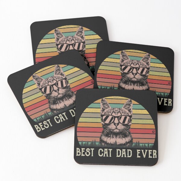 Item preview, Best Cat Dad Ever Retro Sunset Cat Tee designed and sold by StranHabesre51.