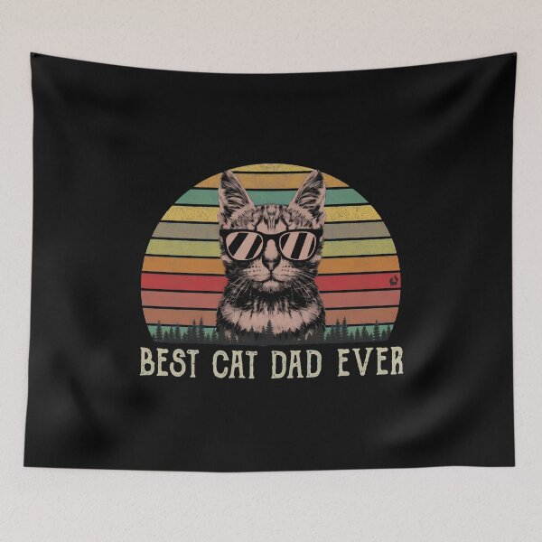 Item preview, Best Cat Dad Ever Retro Sunset Cat Tee designed and sold by StranHabesre51.