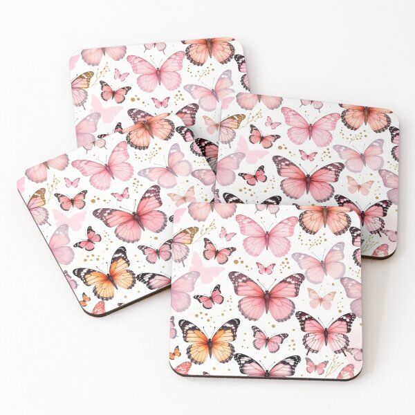 Item preview, Aesthetic Pink Butterfly Seamless Watercolor Pattern designed and sold by Hazelartdesign.