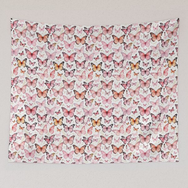 Item preview, Aesthetic Pink Butterfly Seamless Watercolor Pattern designed and sold by Hazelartdesign.