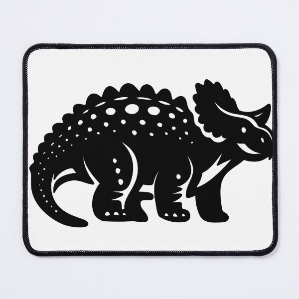 Item preview, Black Triceratops Dinosaur Silhouette Linocut Stencil Art designed and sold by LYAN-STORE.
