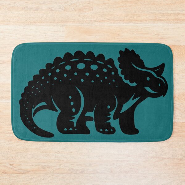 Item preview, Black Triceratops Dinosaur Silhouette Linocut Stencil Art designed and sold by LYAN-STORE.