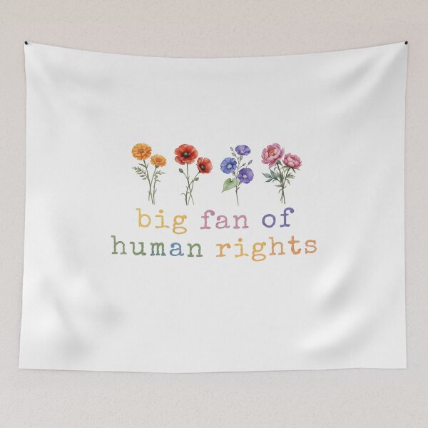 Item preview, Big Fan of Human Rights Floral Retro designed and sold by PmindHalow.