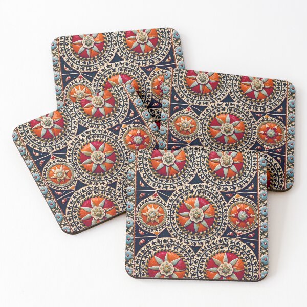 Item preview, Katti Kurgen Suzani Uzbekistan Embroidery Print designed and sold by Vicky Brago-Mitchell®.