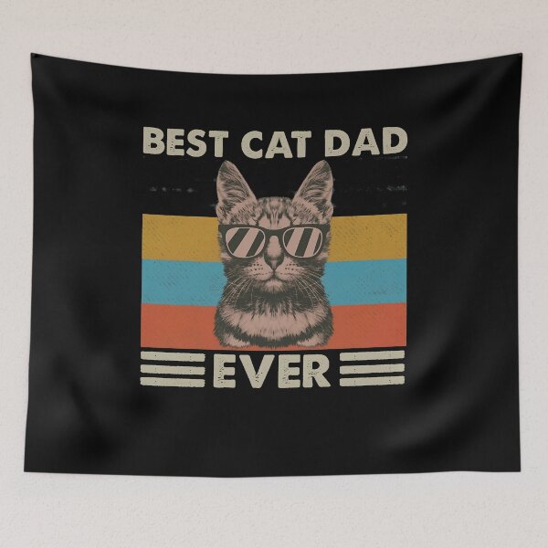 Item preview, Best Cat Dad Ever Retro Vintage Cat Sunglasses designed and sold by StranHabesre51.
