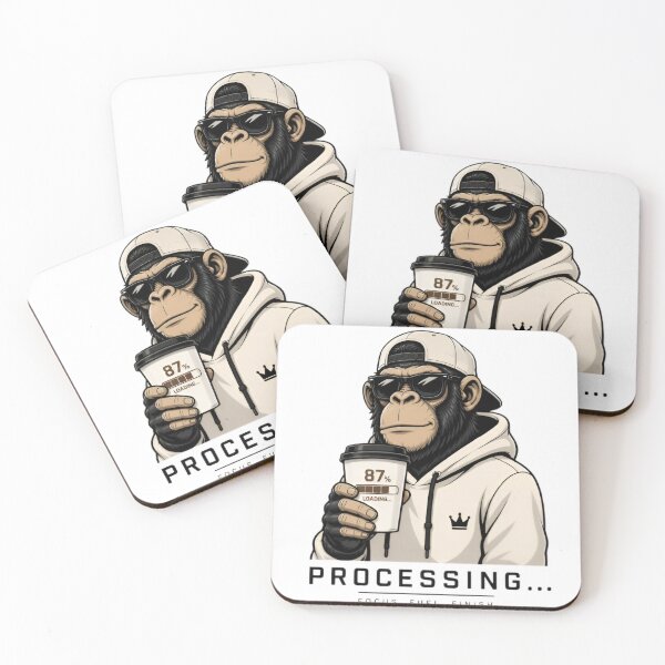Artikelvorschau, Verarbeitungsaffe Kaffeeaffe Grafik entworfen und verkauft von ApePop.
