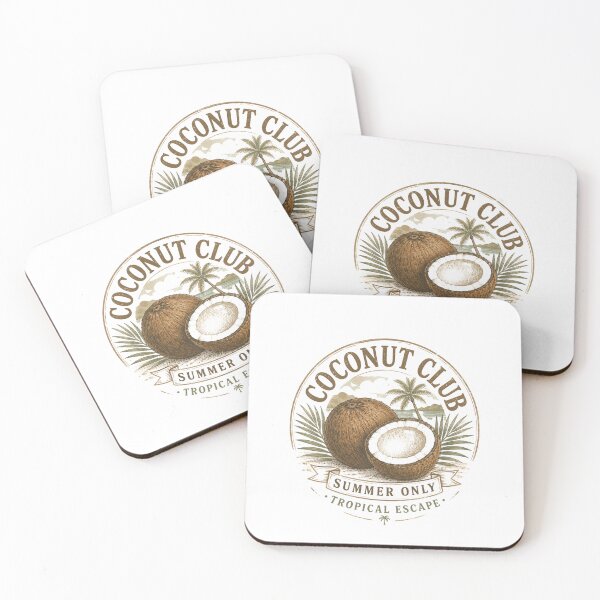 Item preview, Coconut Club Summer Only Tropical Escape Vintage Coconut Design designed and sold by Backsay.
