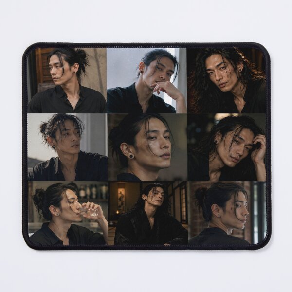 Item preview, Dark Fantasy Boyfriend Aesthetic Collage | Photorealistic Anime Inspired Handsome Male Portrait Grid Merchandise designed and sold by RandomlyPopUps.
