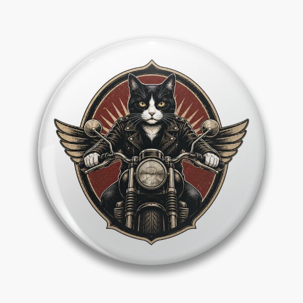 Item preview, Tuxedo Cat Motorcycle Rider designed and sold by TVEX19.