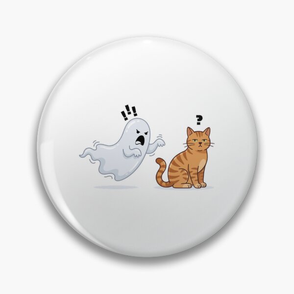 Item preview, Unbothered Cat Vs Scared Ghost Funny Cartoon designed and sold by Scorviouz.
