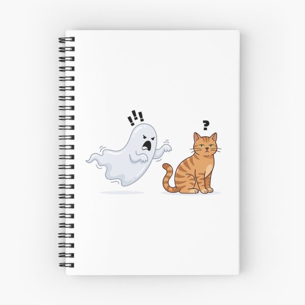 Item preview, Unbothered Cat Vs Scared Ghost Funny Cartoon designed and sold by Scorviouz.