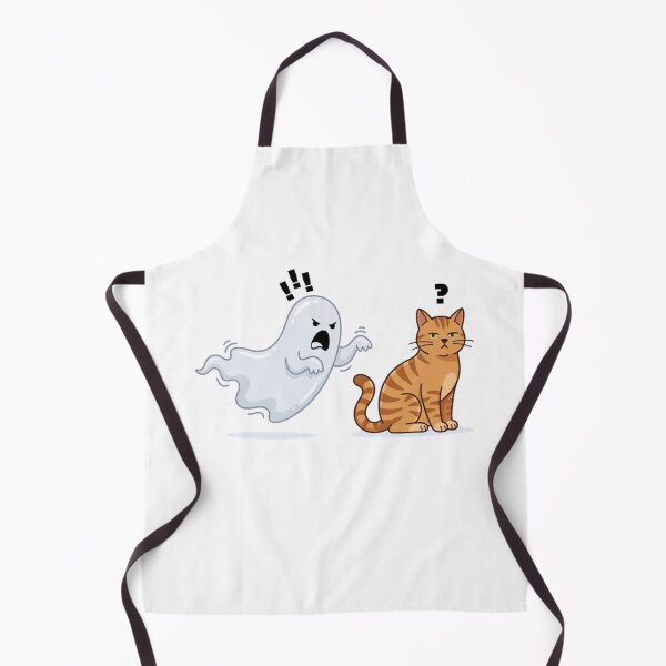 Item preview, Unbothered Cat Vs Scared Ghost Funny Cartoon designed and sold by Scorviouz.