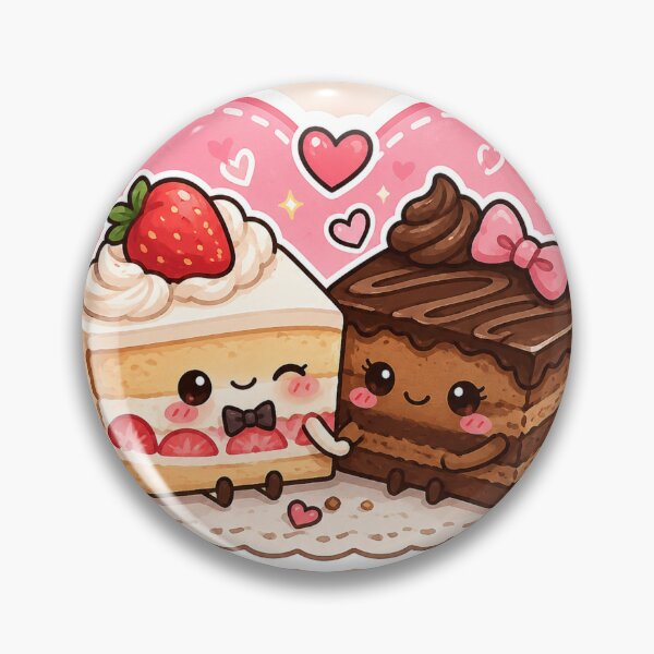 Item preview, Cute Pastry Couple Kawaii Love Sticker designed and sold by Tinytreatstudio.