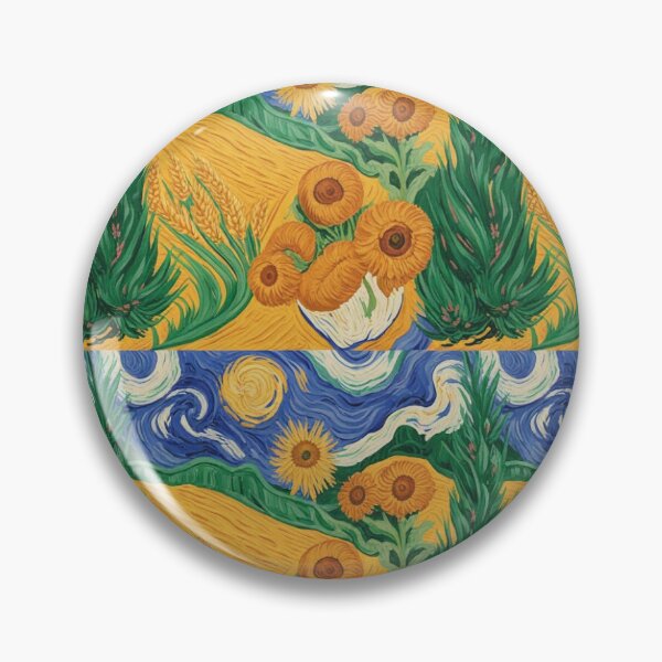 Item preview, Van Gogh Inspired Sunflower Field Pattern | Vibrant Post-Impressionist Seamless Repeat designed and sold by Midnight Veil Designs.