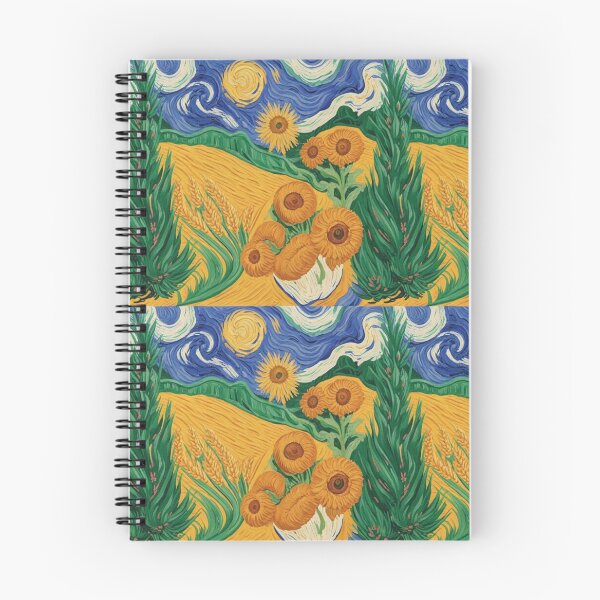 Item preview, Van Gogh Inspired Sunflower Field Pattern | Vibrant Post-Impressionist Seamless Repeat designed and sold by Midnight Veil Designs.
