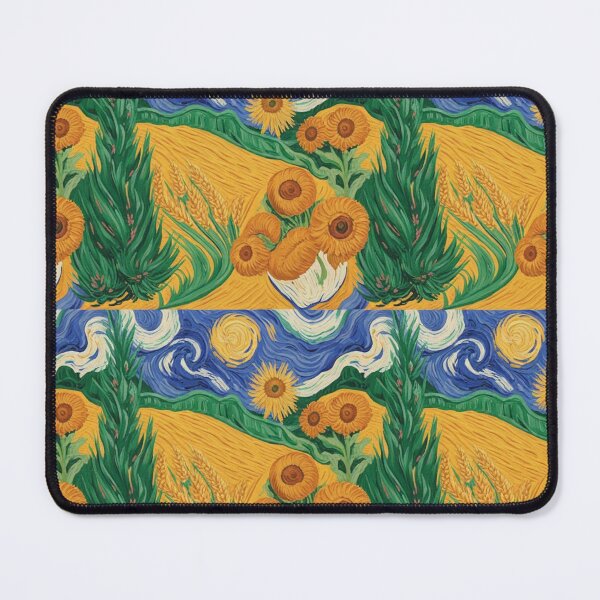 Item preview, Van Gogh Inspired Sunflower Field Pattern | Vibrant Post-Impressionist Seamless Repeat designed and sold by Midnight Veil Designs.