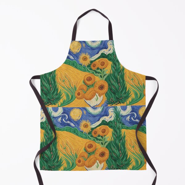 Item preview, Van Gogh Inspired Sunflower Field Pattern | Vibrant Post-Impressionist Seamless Repeat designed and sold by Midnight Veil Designs.