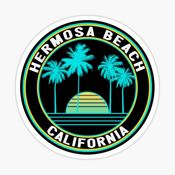 Hermosa Beach California CA   Vintage Style   Surf Travel  Decal sticker 