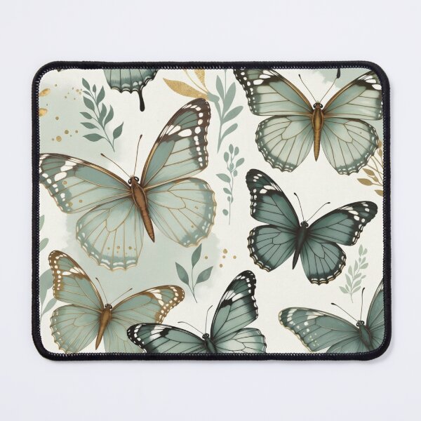 Item preview, Aesthetic Green Butterfly Seamless Watercolor Pattern designed and sold by Hazelartdesign.
