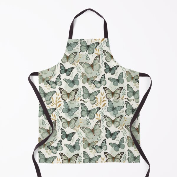 Item preview, Aesthetic Green Butterfly Seamless Watercolor Pattern designed and sold by Hazelartdesign.