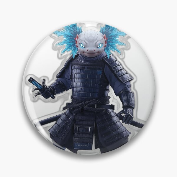 Item preview, Axolotl Samurai Warrior — Japanese Dark Fantasy Sticker Art designed and sold by Tokyo Neo Noir Collective .