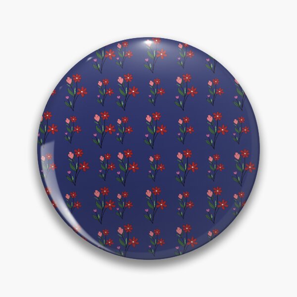 Item preview, Vintage Red Wildflowers on Navy Blue Ditsy Floral Pattern designed and sold by AjjimaJKM.