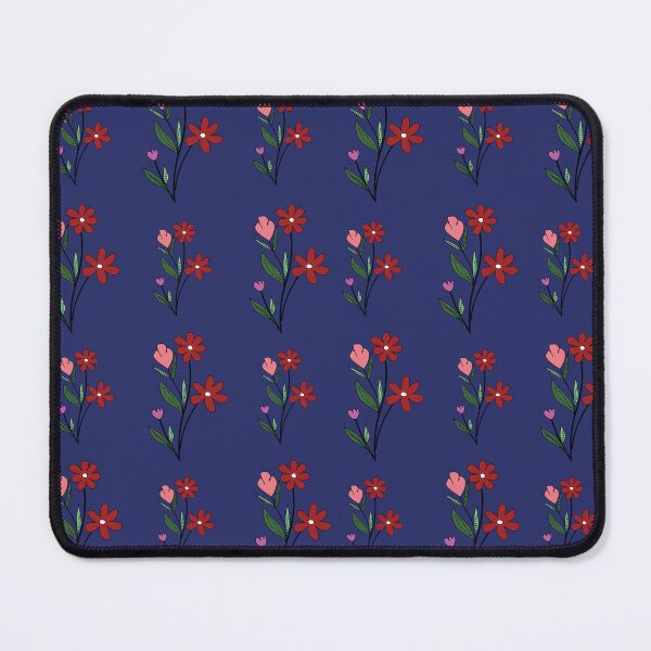 Item preview, Vintage Red Wildflowers on Navy Blue Ditsy Floral Pattern designed and sold by AjjimaJKM.
