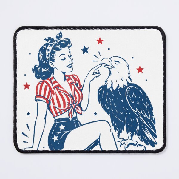 Item preview, Vintage Boop USA Girl and Eagle Funny Patriotic designed and sold by PmindHalow.